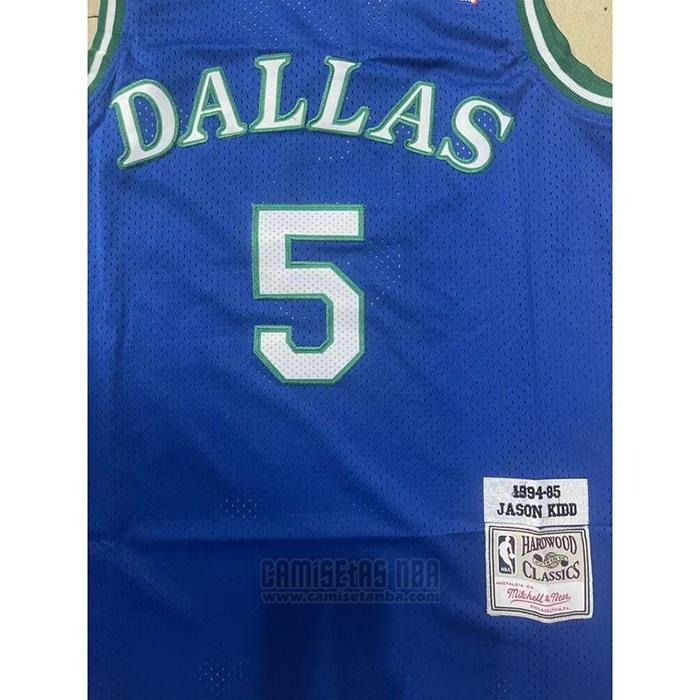 Camiseta Dallas Mavericks Jason Kidd #5 Mitchell & Ness 1994-95 Azul